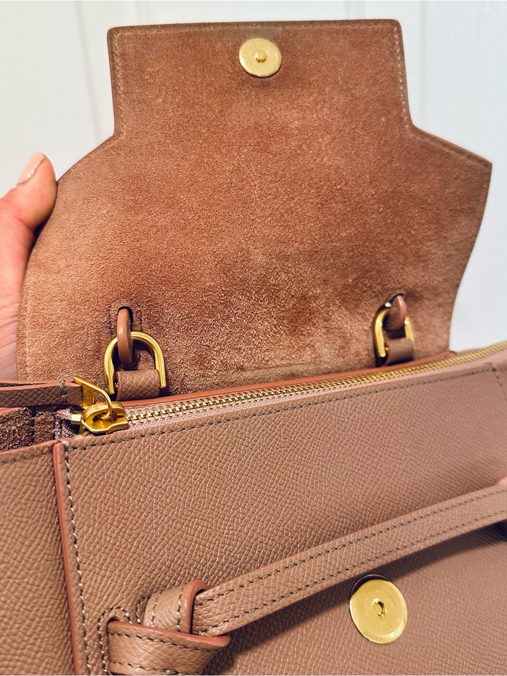 CELINE Grained Calfskin Nano Belt Bag in Antique Rose! - Picture 8 of 11